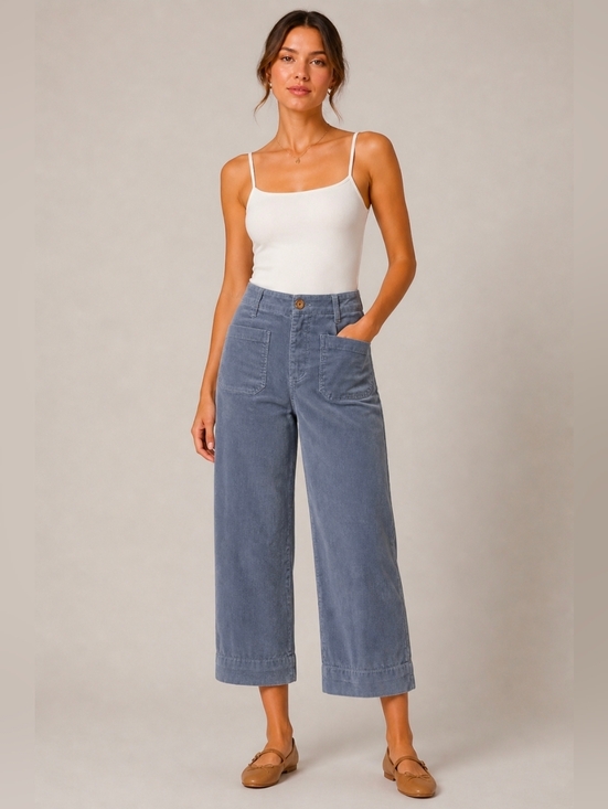 Anthropologie Pants - ❤️ NWT! ANTHROPOLOGIE AVEC LES FILLES HIGH RISE WIDE LEG CROP CORDUROY PANTS. 4
